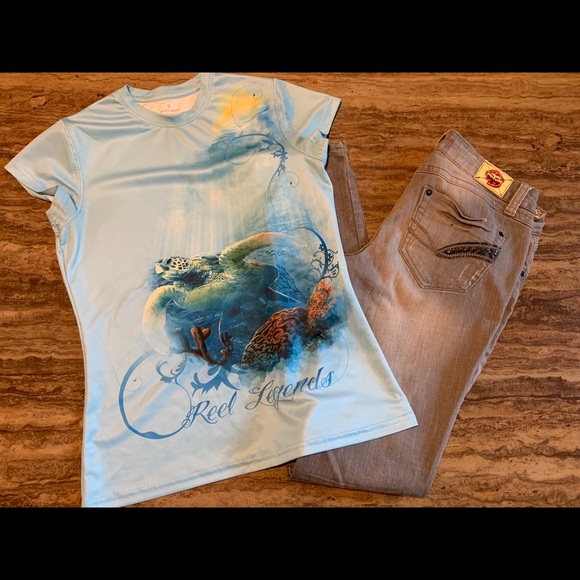 Distressed T-FIVE GREY DENIM JEANS SZ 11 - Picture 6 of 7